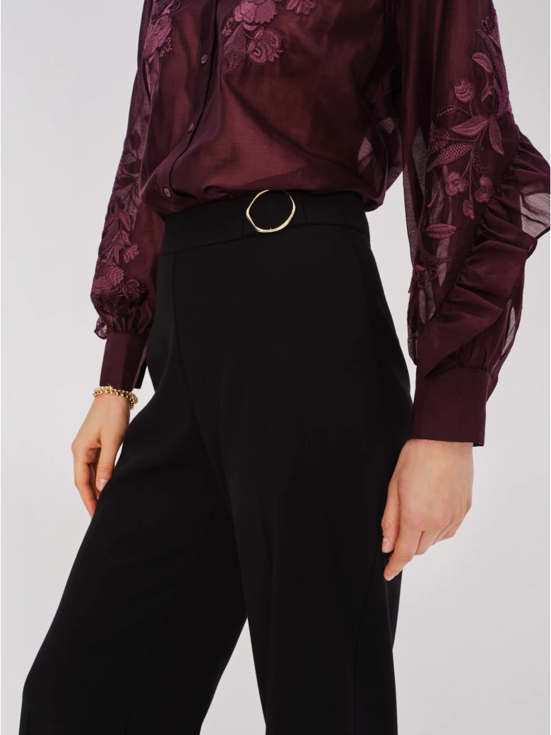 Black elegant suit pants with buckle