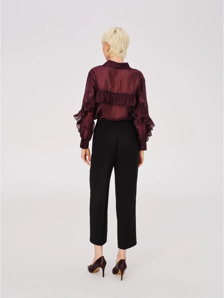 Black elegant suit pants with buckle