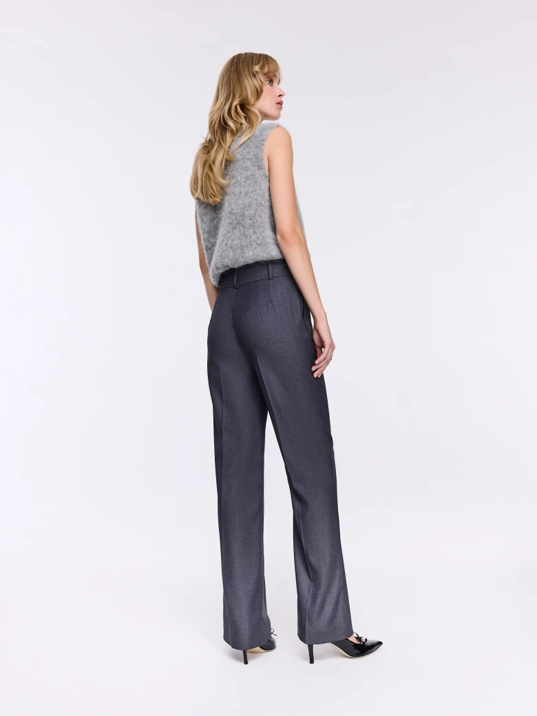 Graphite suit pants with straight legs