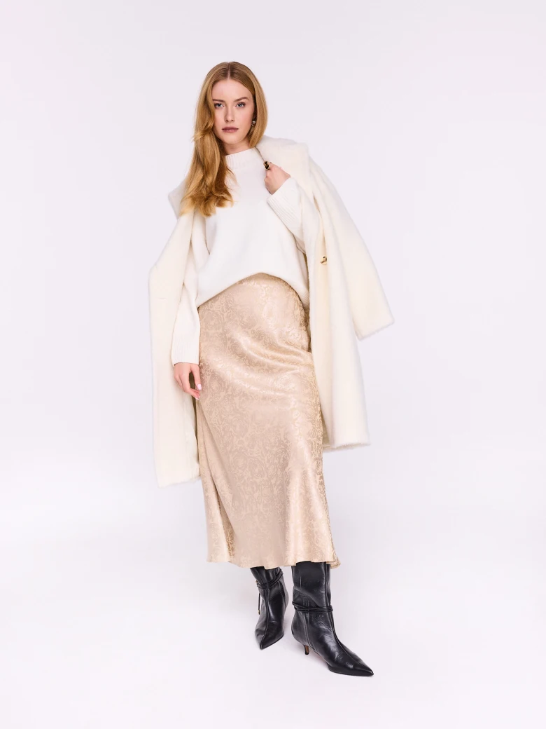 Midi skirt with jacquard pattern