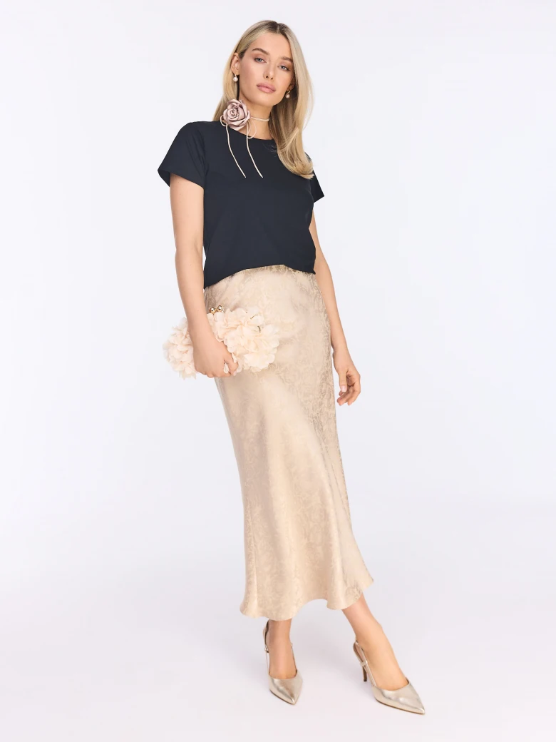 Midi skirt with jacquard pattern