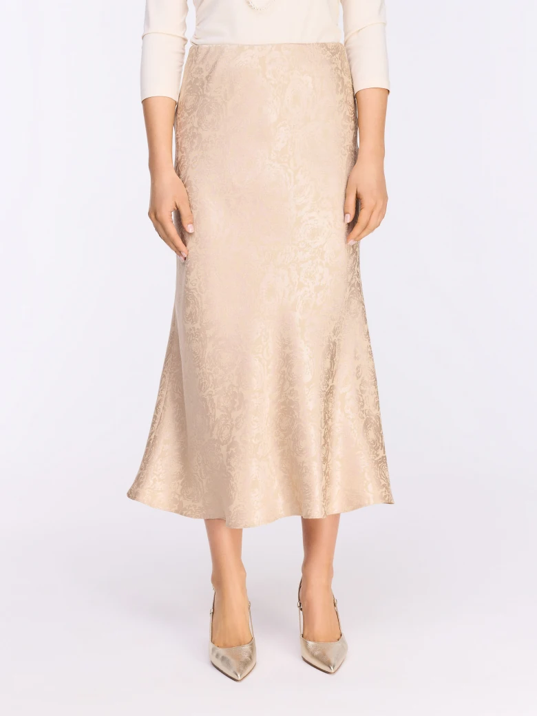 Midi skirt with jacquard pattern