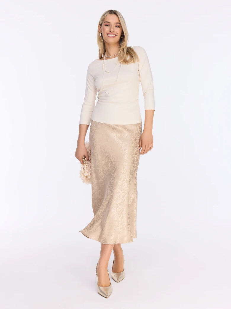 Midi skirt with jacquard pattern
