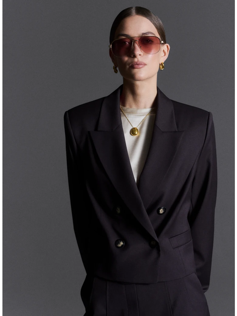 Short jacket in chocolate brown