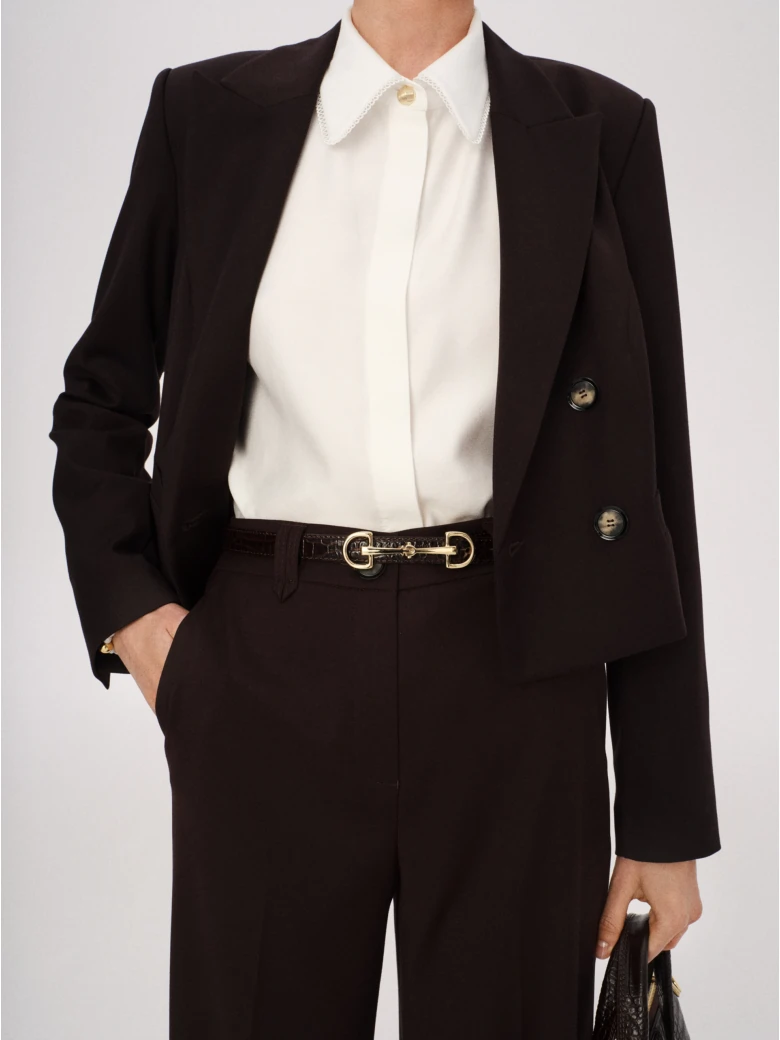 Short jacket in chocolate brown