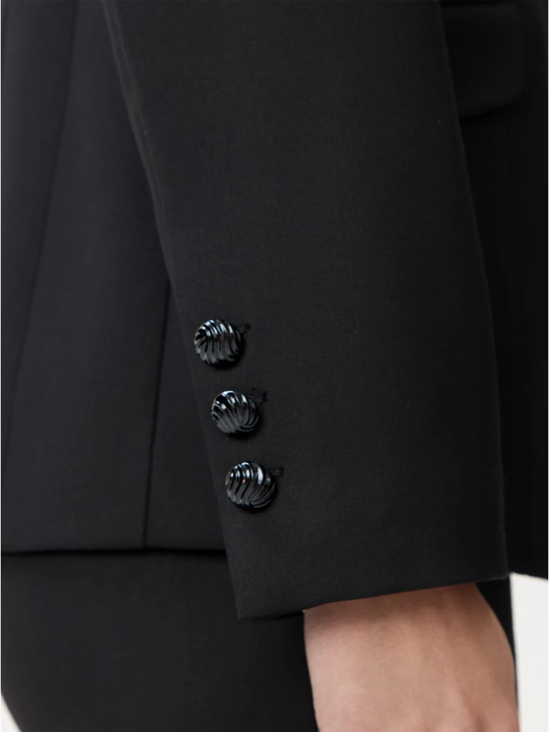 Black classic jacket with a fitted cut