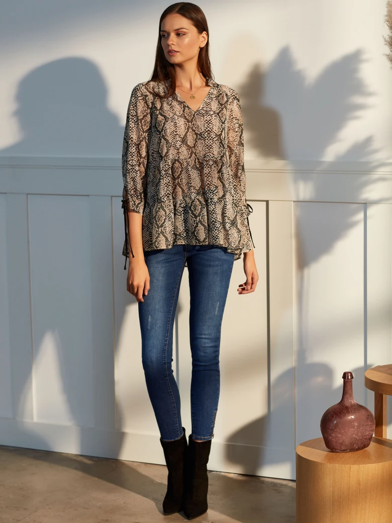 SNAKESKIN PATTERN BLOUSE