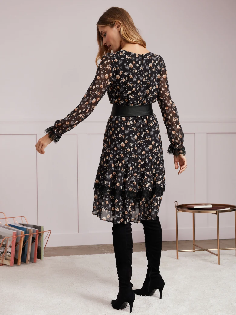 FLORAL PATTERN MIDI DRESS