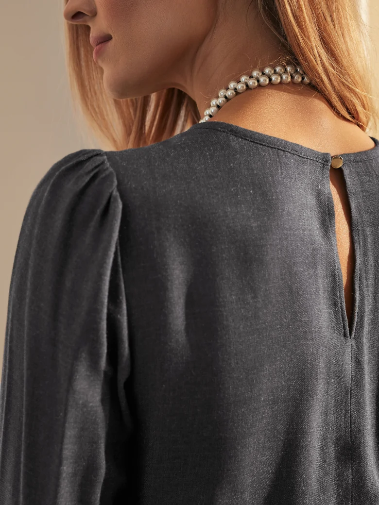 DELICATELY FLARED DRESS WITH RUFFLE
