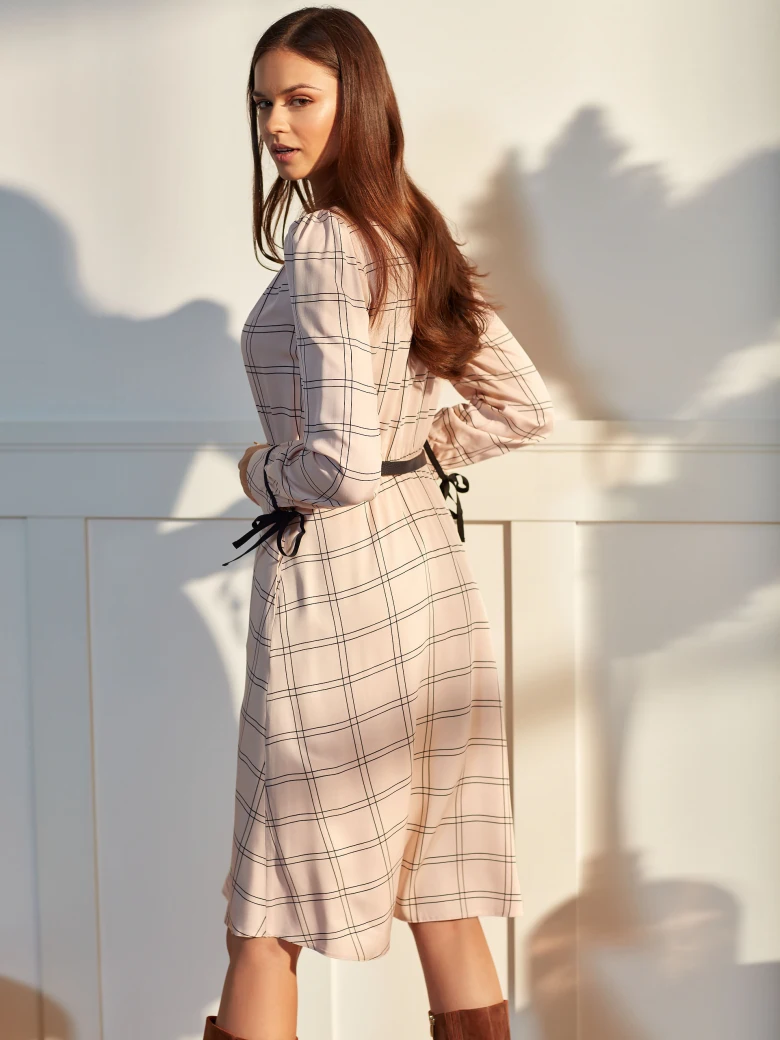CHECKERED MIDI DRESS
