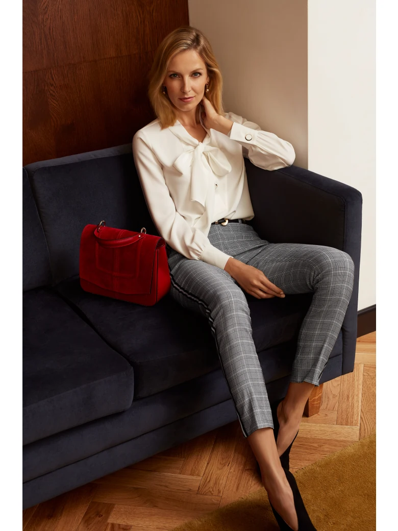 CHECKERED PANTS WITH A LEOPARD PATTERN