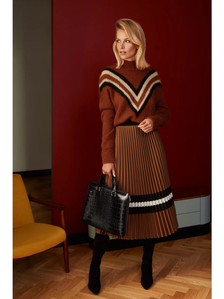 PLEATED MIDI SKIRT