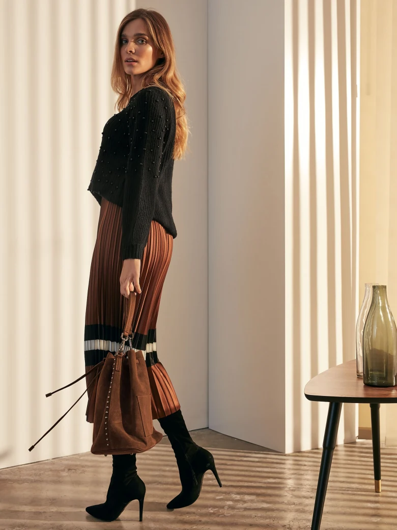 PLEATED MIDI SKIRT