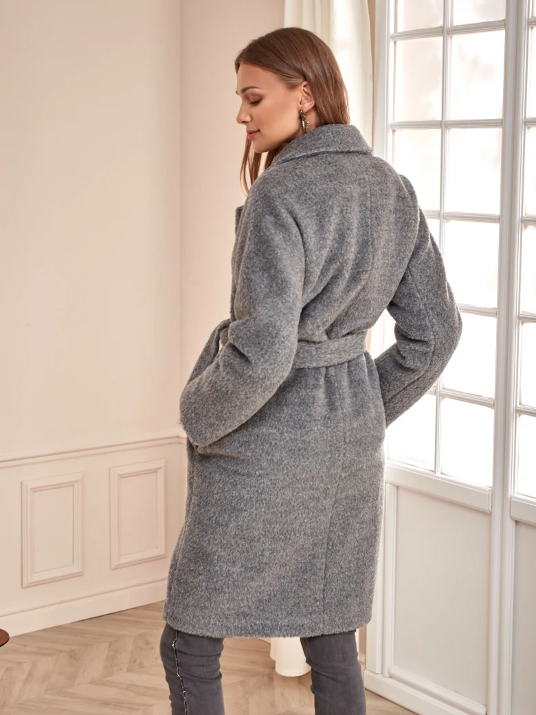 GRAY ALPACA COAT