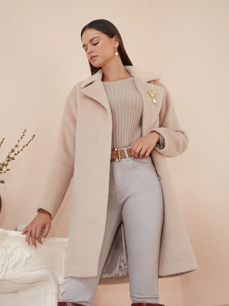 CLASSIC WOOL COAT WITH ALPACA