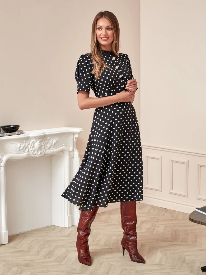 MIDI DRESS WITH PEAS