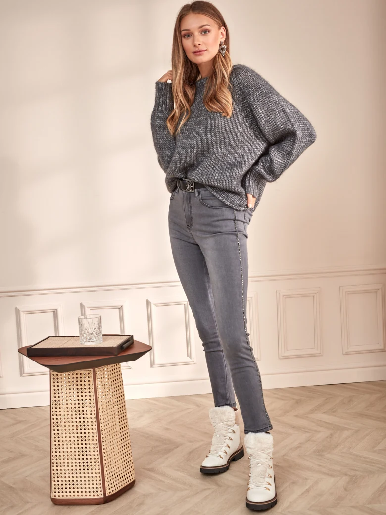 GRAY MOHAIR SWEATER