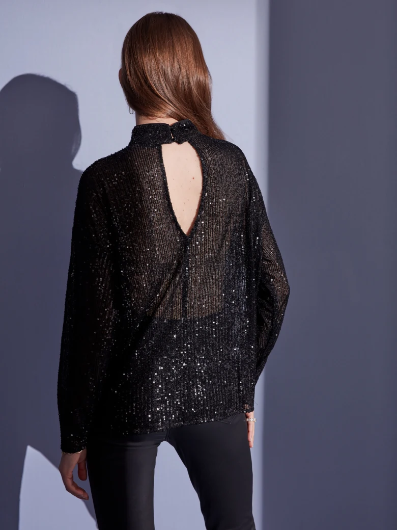 BLACK SEQUIN BLOUSE