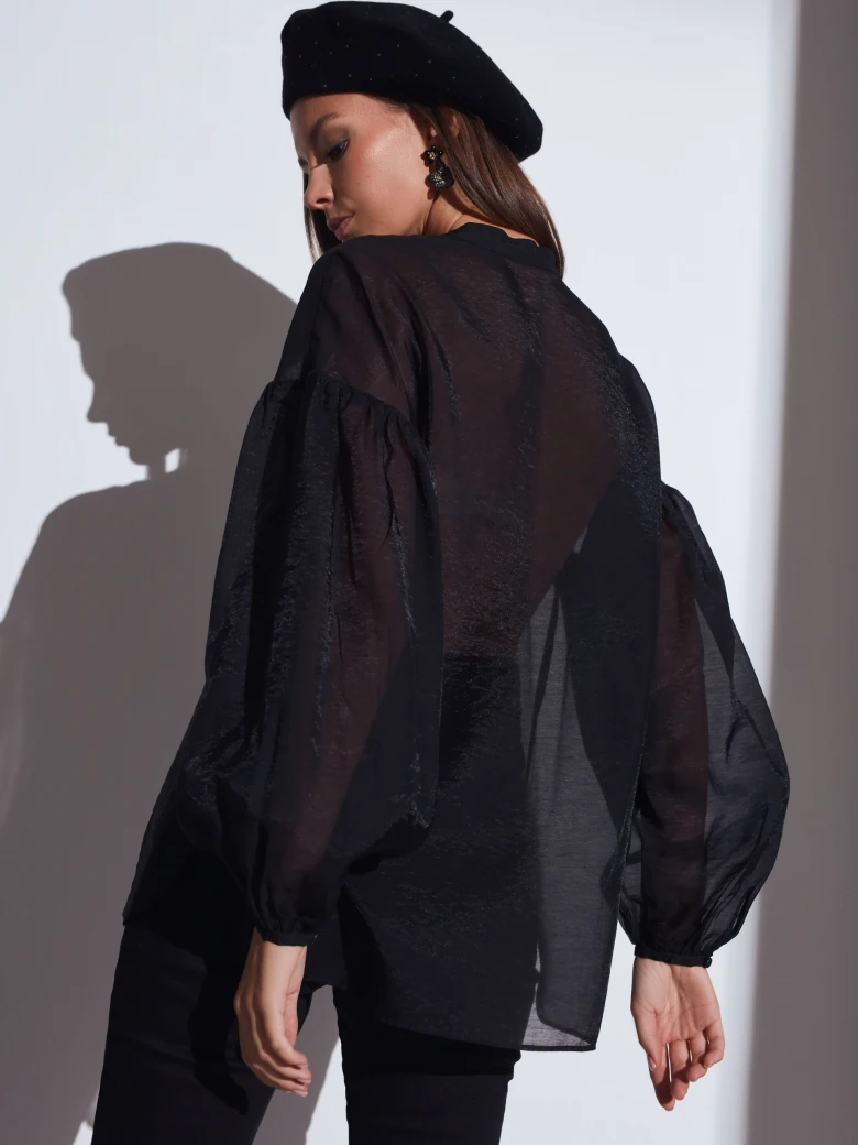 BLACK BLOUSE WITH WIDE SLEEVES