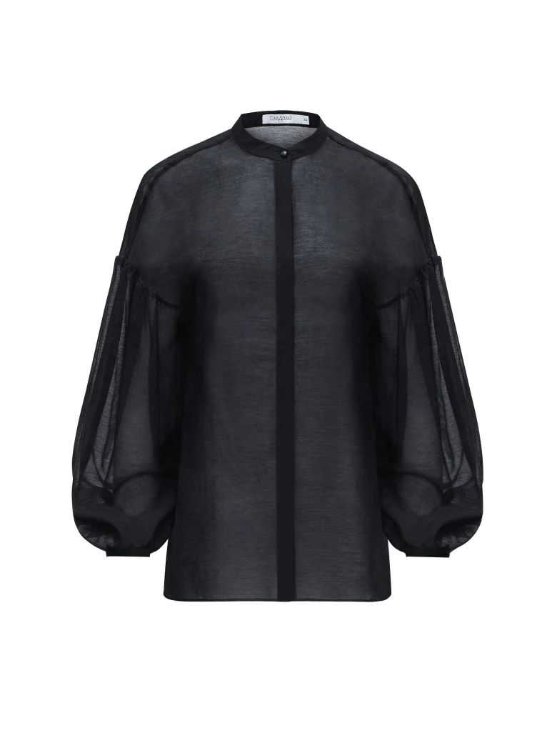 BLACK BLOUSE WITH WIDE SLEEVES
