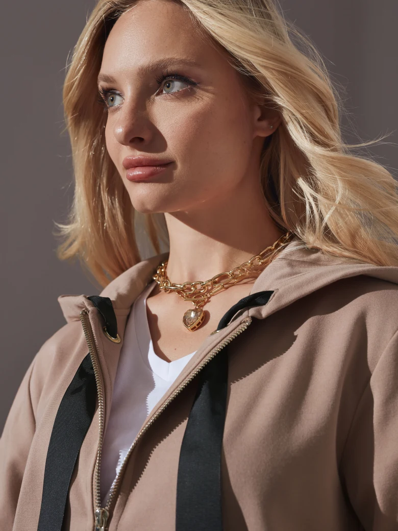 Beige hooded sweatshirt