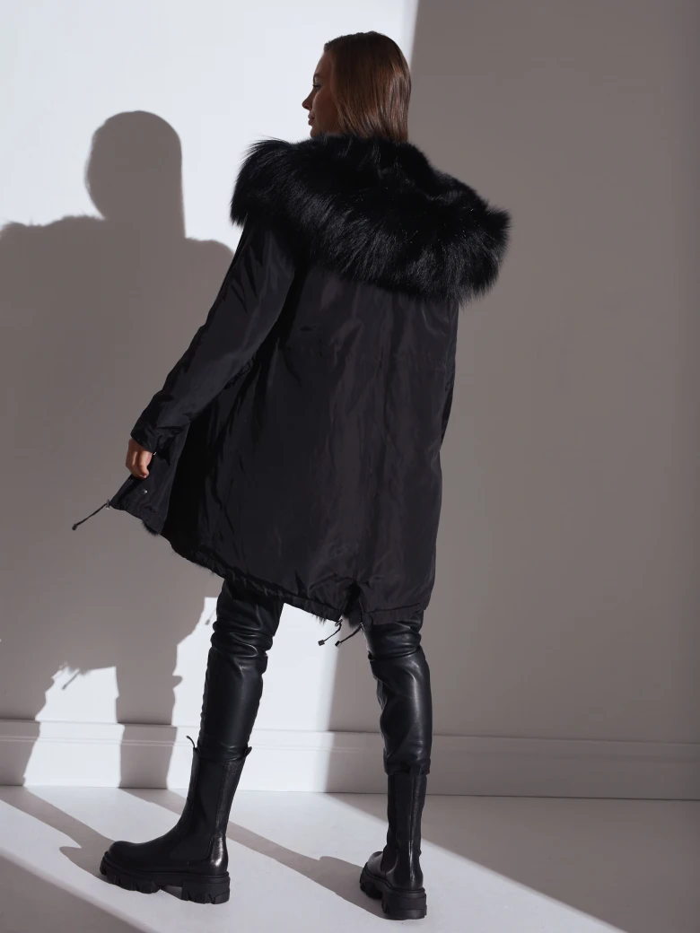 BLACK JACKET WITH HOOD