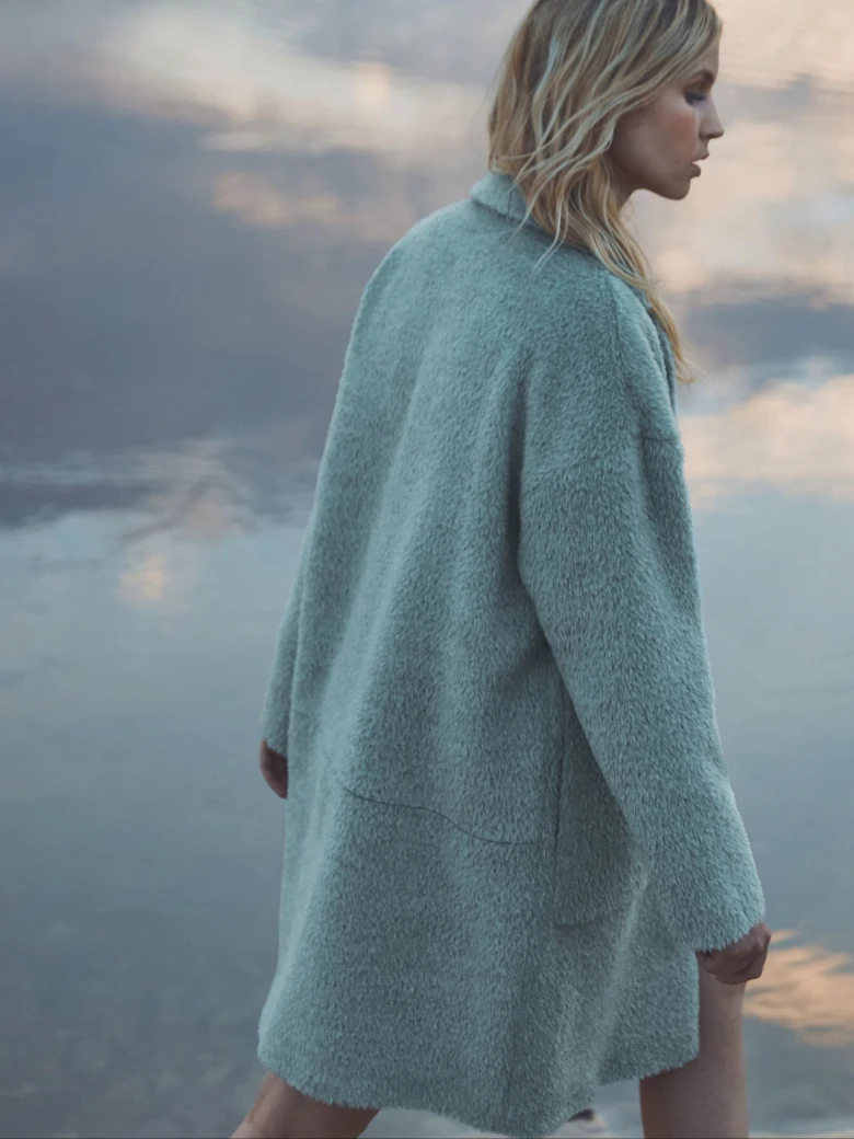 Blue alpaca coat