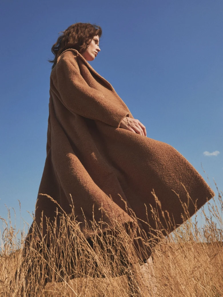Brown wool and alpaca coat