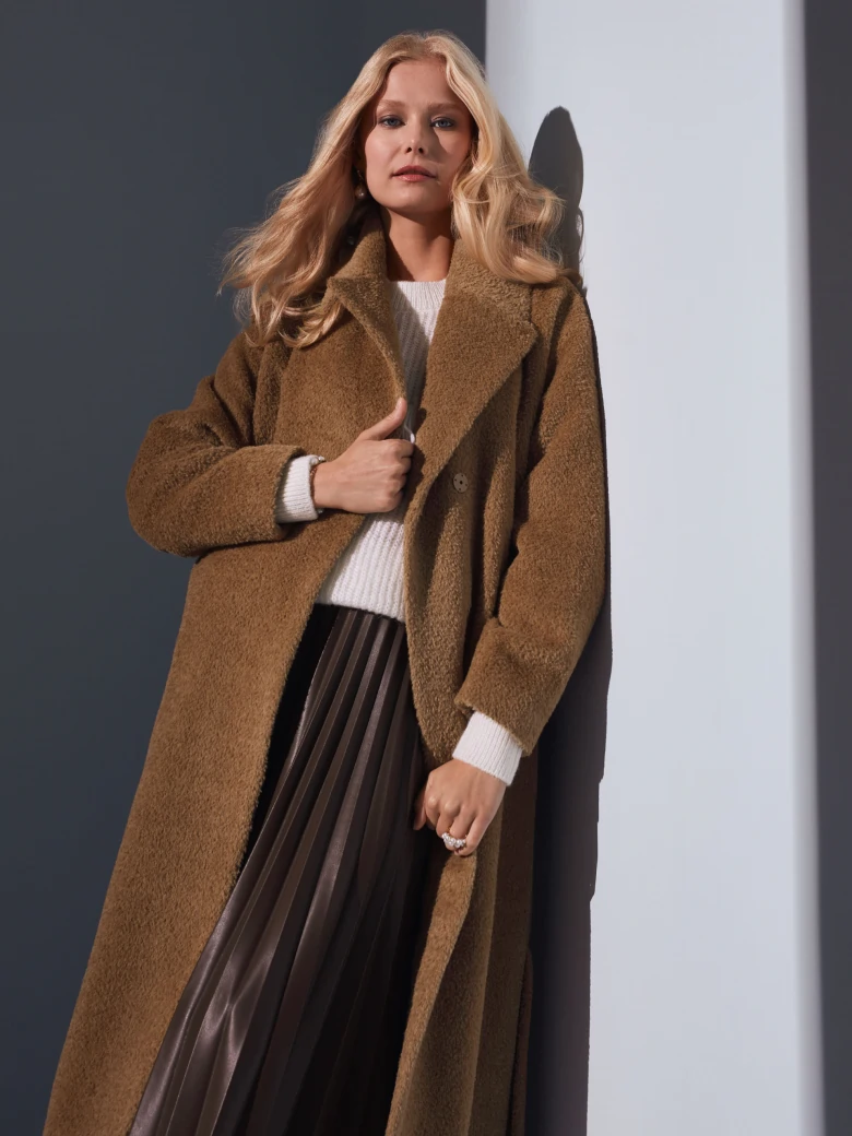 Brown wool and alpaca coat
