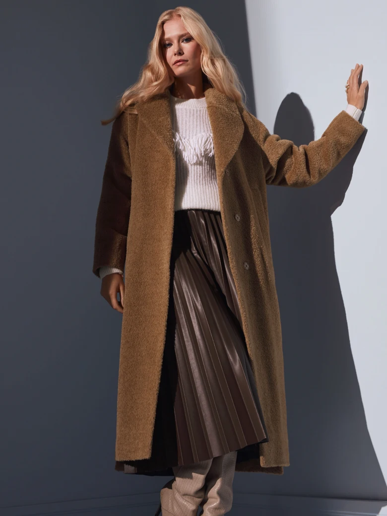 Brown wool and alpaca coat