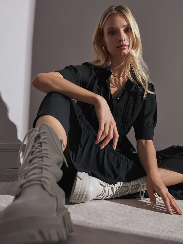 LONG DRESS WITH SHORT SLEEVES