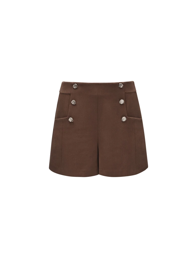 BROWN SHORTS WITH BUTTONS