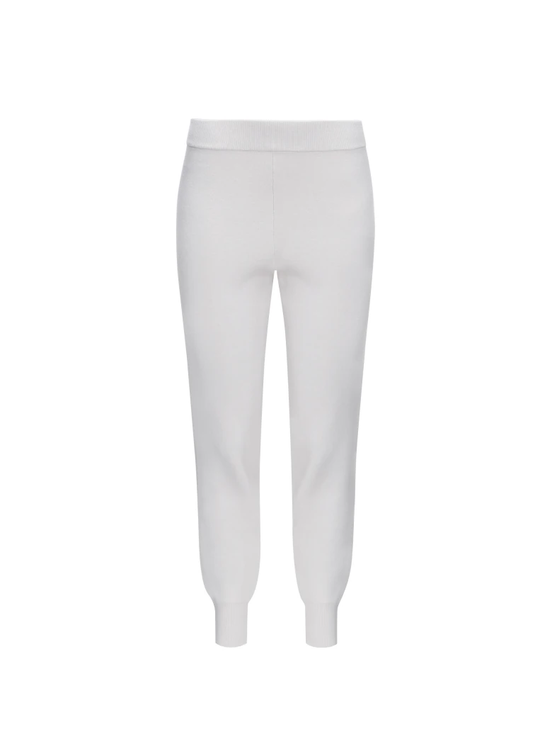 Knitted trousers in broken white