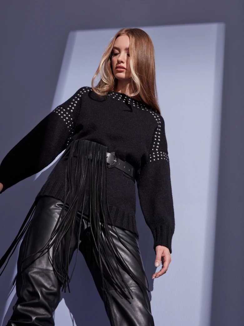 HIGH-WAISTED LEATHER PANTS