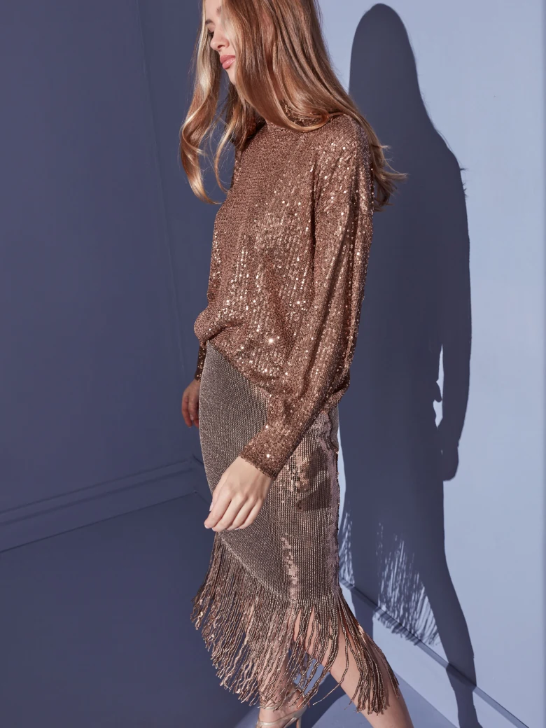 LONG FRINGED SKIRT