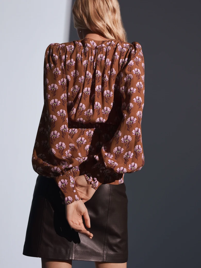 Brown leather skirt