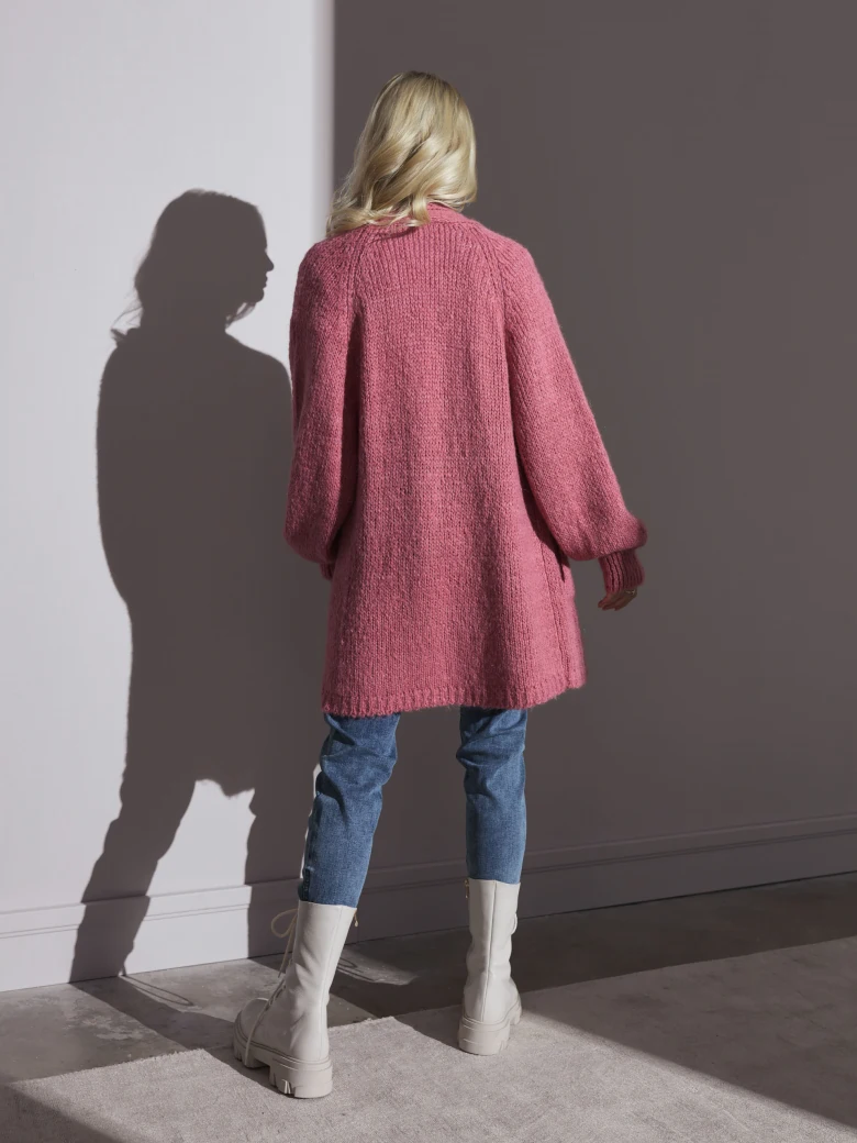 PINK CARDIGAN WITH POCKETS