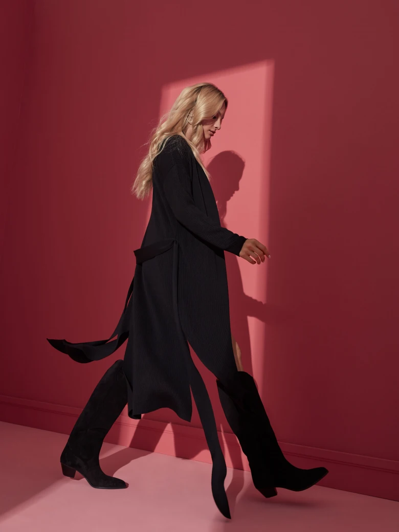 BLACK WOOL CARDIGAN