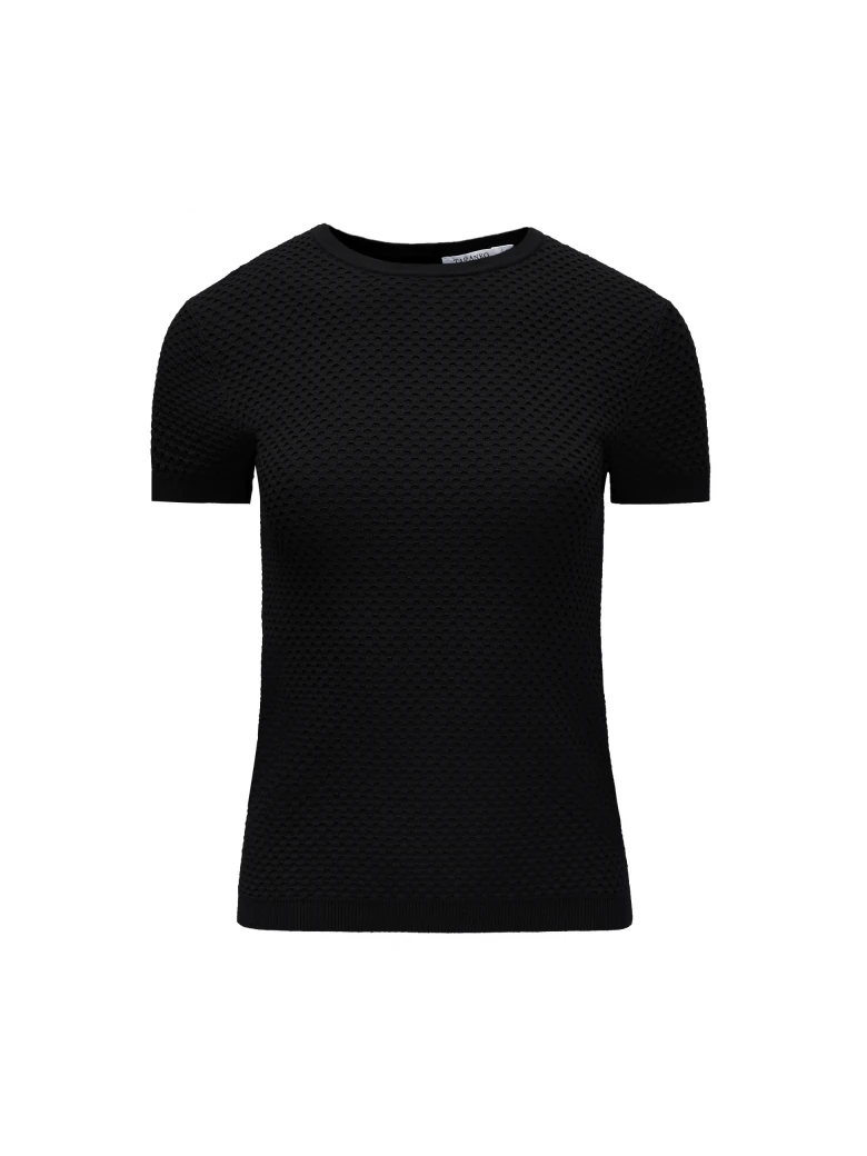 BLACK SHORT SLEEVE SWEATER