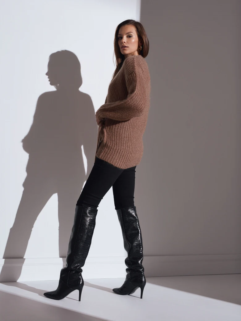 CARAMEL SWEATER WITH BINDING