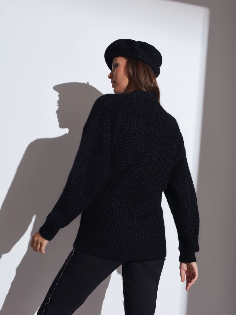 BLACK SWEATER WITH BINDING
