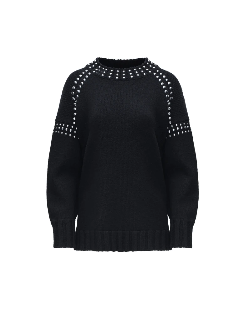 CZARNY SWETER Z JETAMI