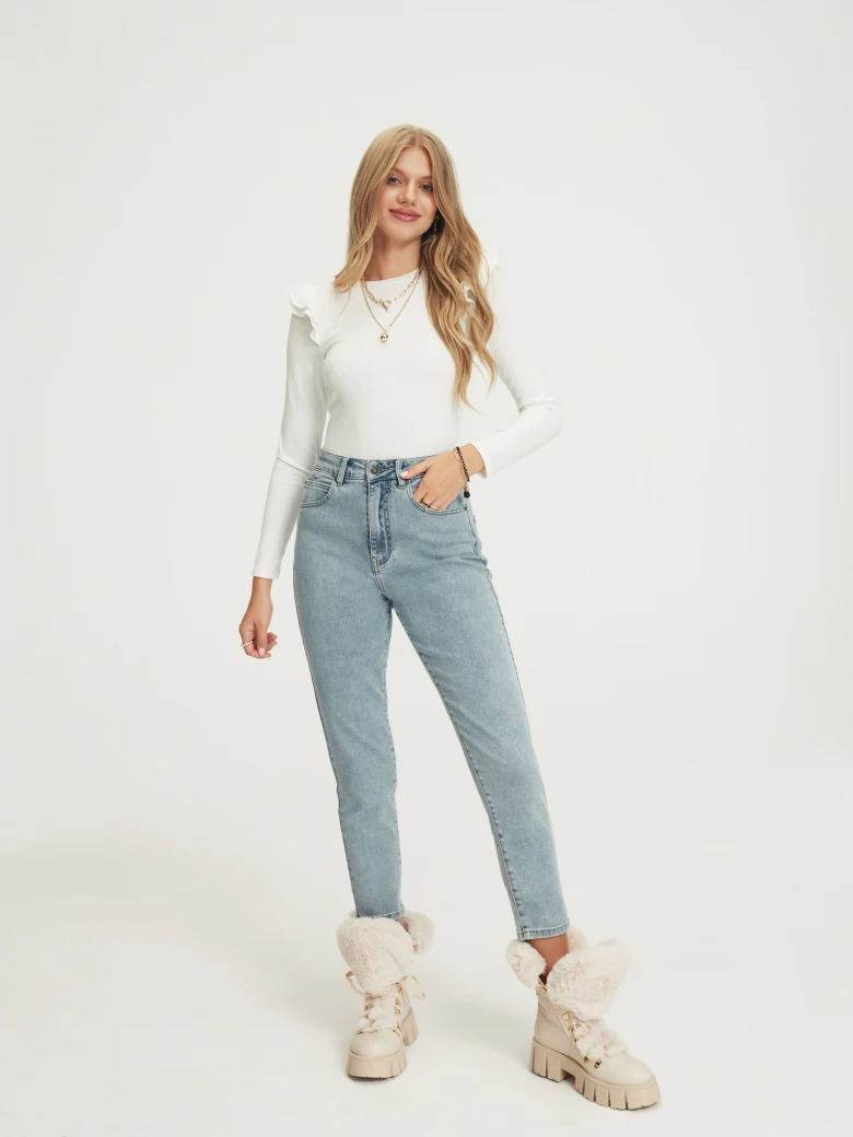 White blouse with frills