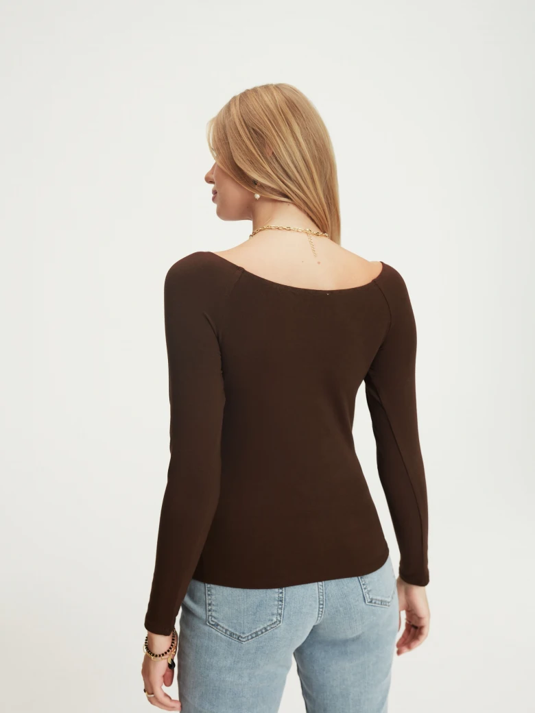 Chocolate longsleeve blouse