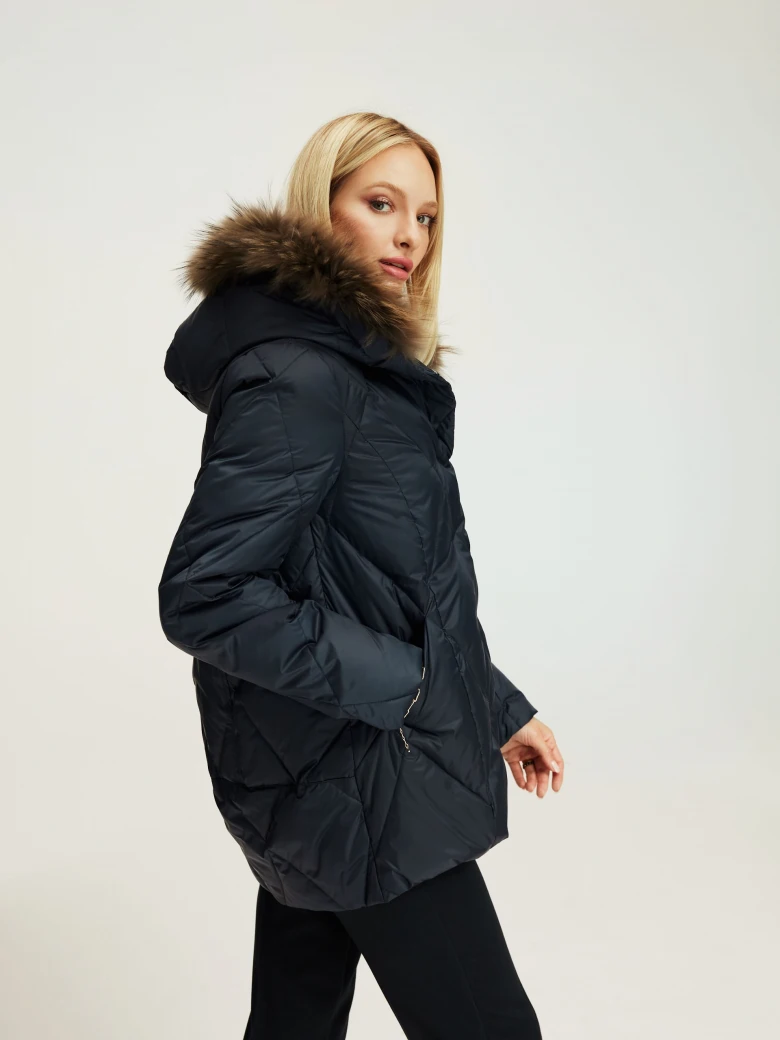 Navy blue down jacket