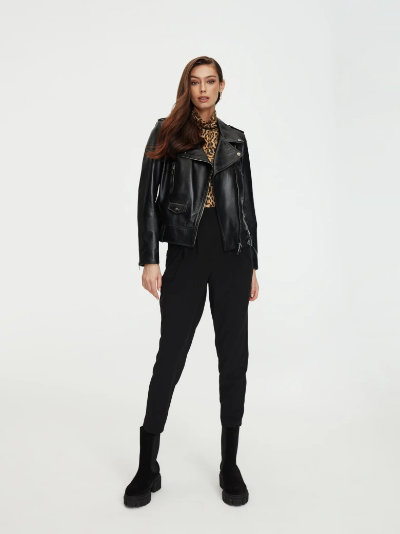 Black leather jacket