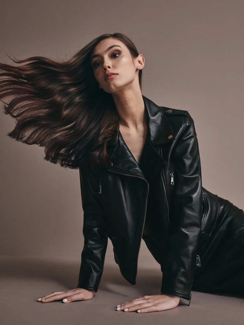 Black leather jacket