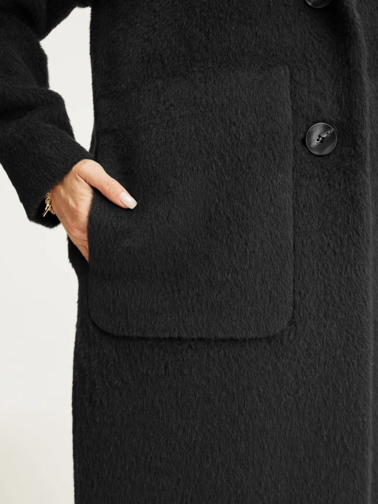 Dark grey wool and alpaca coat