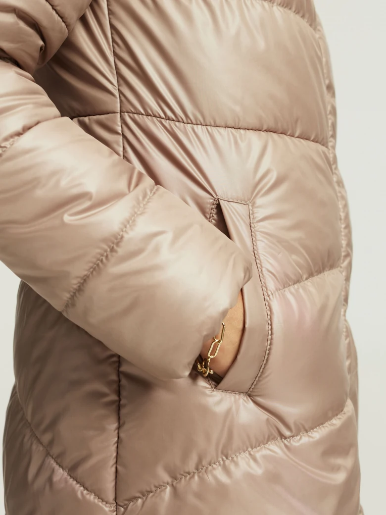 Beige quilted coat