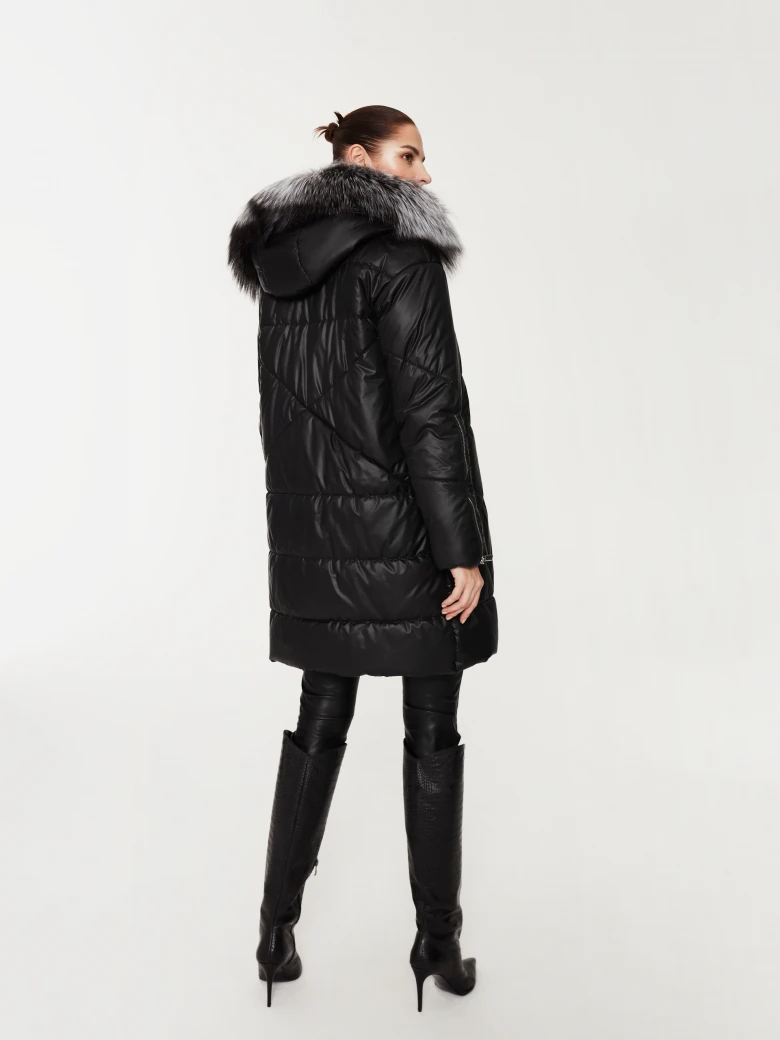 Quilted coat in black
